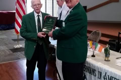 Brother Michael Creegan receives the award from State President Eugene Bransfield, Sr.