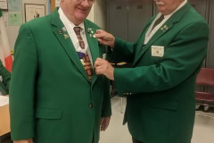 AOH VA State Board President Bill Halpin (right) presents outgoing Past President Gene Bransfield with the AOH Past President Recognition Regalia.